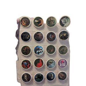 Vintage 1994 Taco Bell SET OF (20) Busch Gardens Animal Pogs Milk Caps